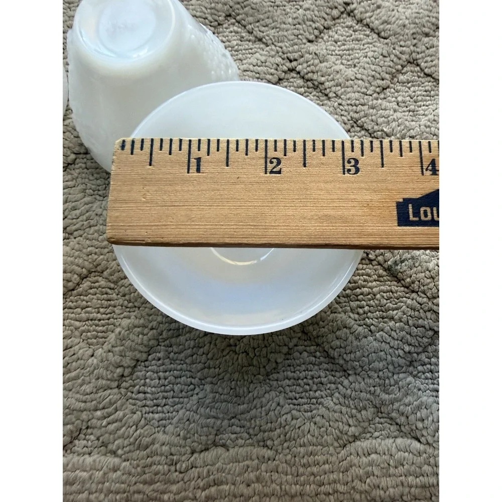 6 White Punch Cups Anchor Hocking Milk Glass Grape Pattern